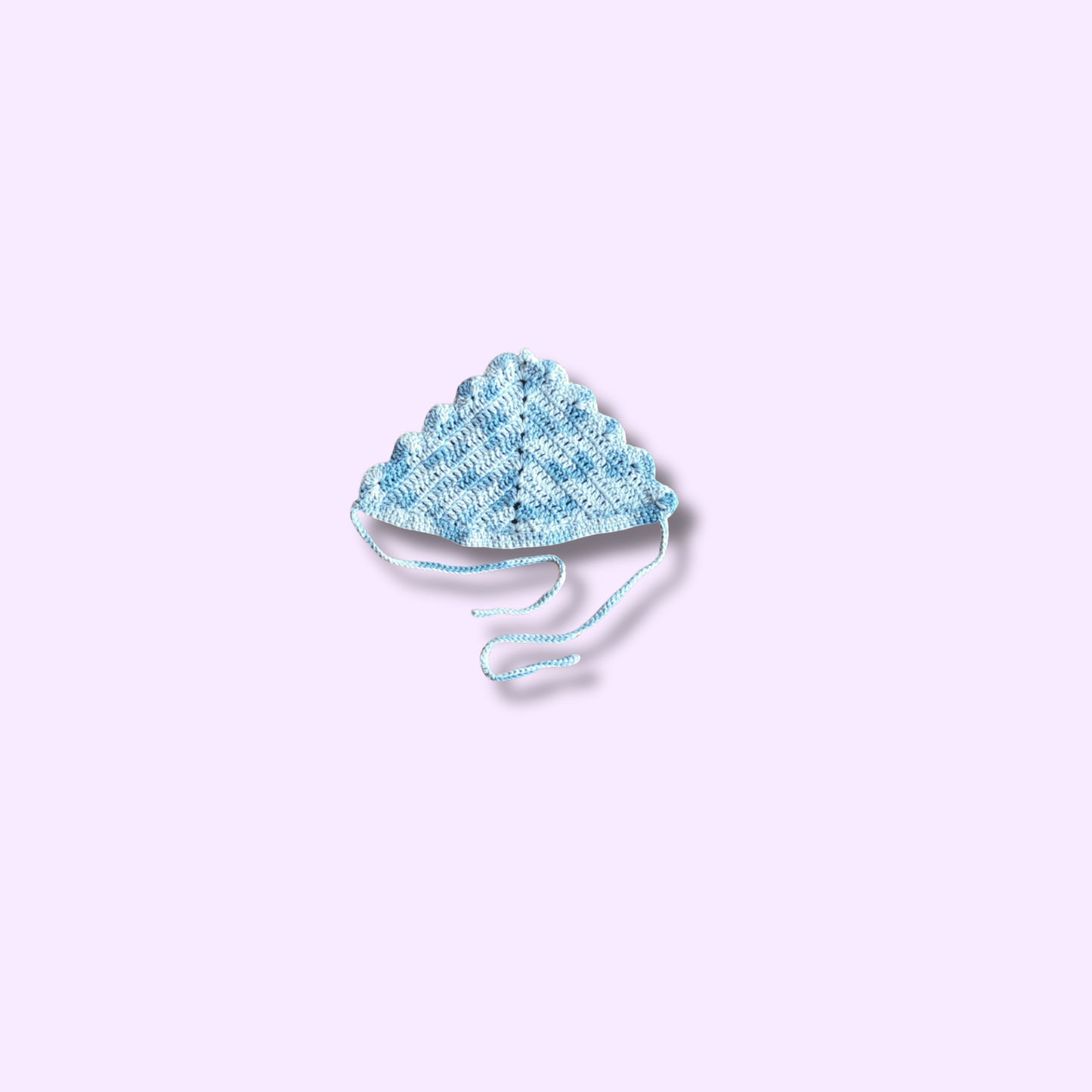 Baby Blue Ombre Scalloped Bandana