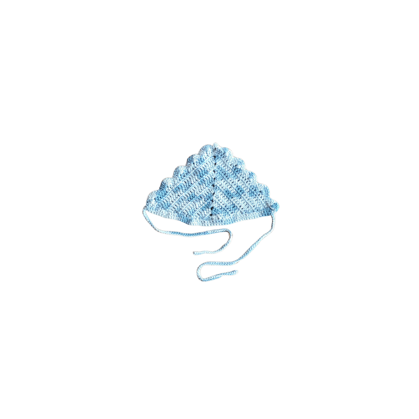 Baby Blue Ombre Scalloped Bandana